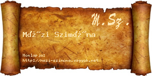 Mázi Szimóna névjegykártya